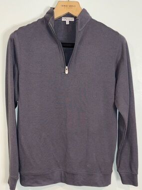 Peter Millar Men's Charcoal Gray Quarter-Zip Pullover
